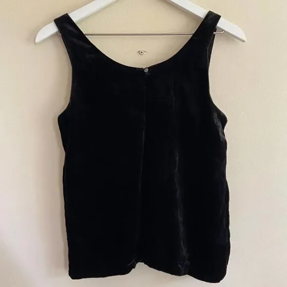 J. Crew Velvet Black Sleeveless Tank Size 4 - Picture 7 of 8